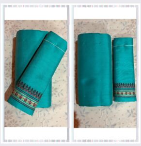 Dhara Pure Silk Thoh Hyndai in Peacock Green/Teal Green