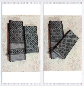 Dhara Pure Silk Half Khor in Steel Grey