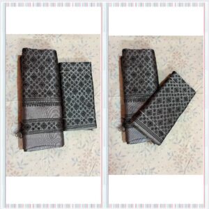 Dhara Pure Silk Half Khor in Steel Grey